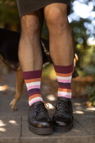 Pride Stripes Cotton Crew Socks - lesbian