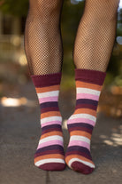 Pride Stripes Cotton Crew Socks - lesbian