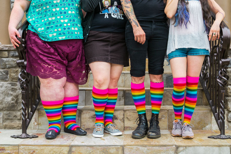 Gilbert-Baker Rainbow Pride Stripes Knee High Socks