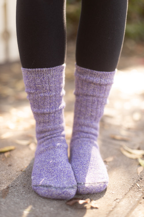 The Alaskan Crew - Merino Wool Hiking Socks - purple