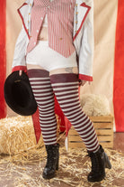 Longer Ringmaster Stripes Extraordinary Thigh High Socks - Morningstar