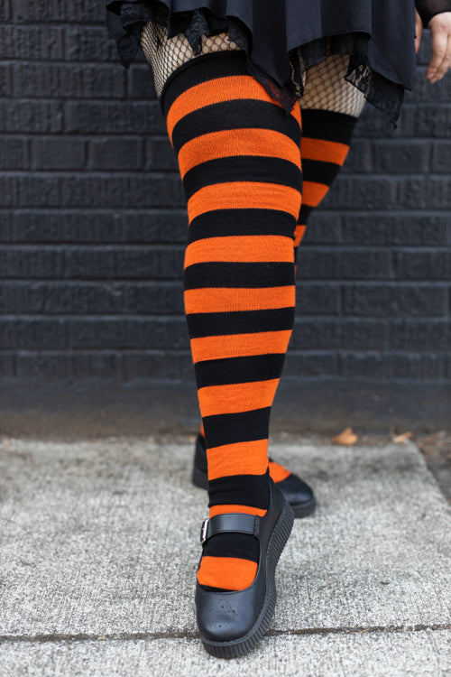 Longer Extraordinary Programming Socks - Black/Orange