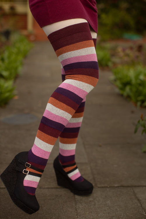 Pride Stripes Extraordinary Thigh High Socks - lesbian