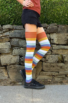 Pride Stripes Extraordinary Thigh High Socks - AroAce