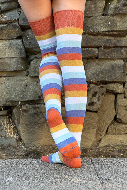 Pride Stripes Extraordinary Thigh High Socks - AroAce