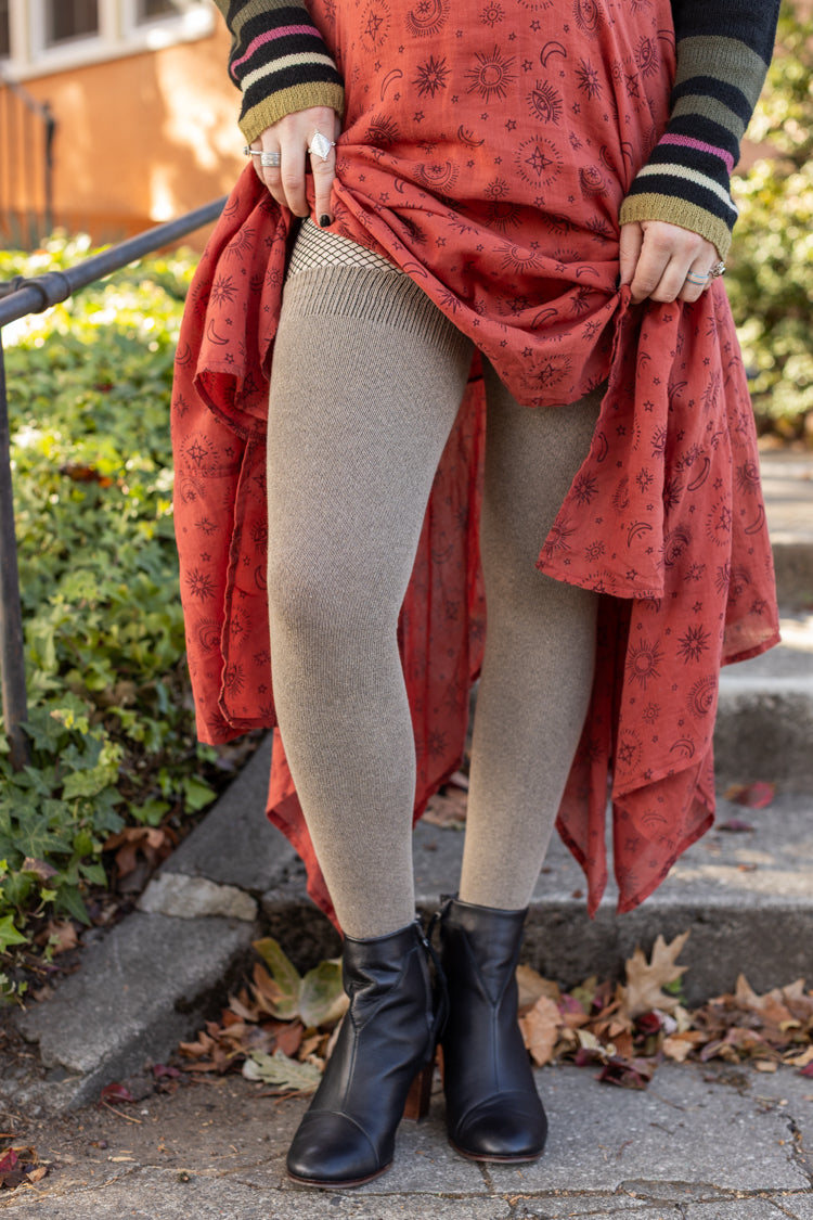 Longer Extraordinary Thigh High Socks - Tan