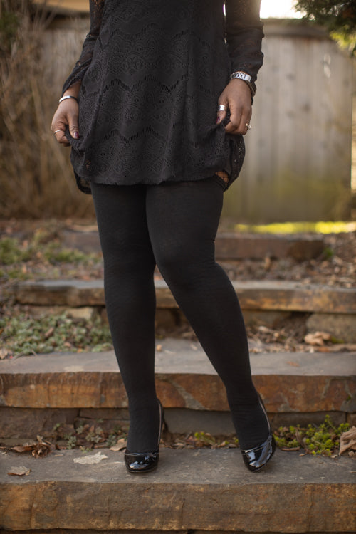 Longer Extraordinary Thigh High Socks - Black