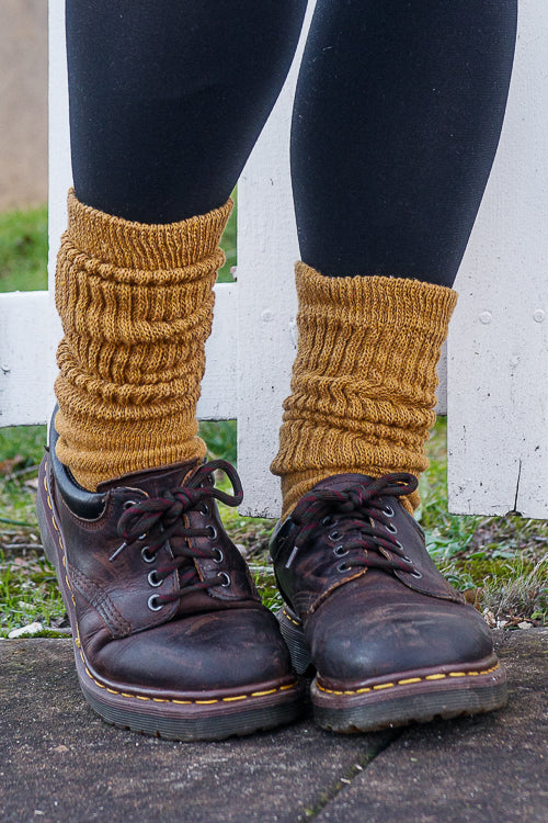 Cozy Cotton Bootsocks - Ochre