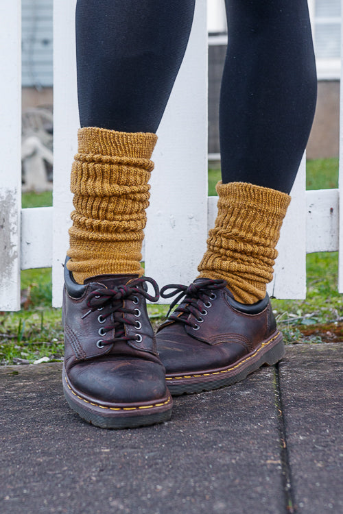 Cozy Cotton Bootsocks - Ochre