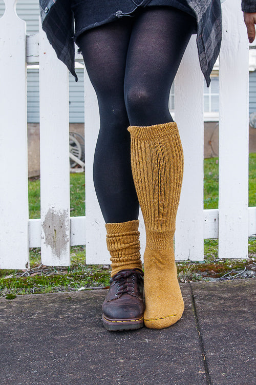 Cozy Cotton Bootsocks - Ochre