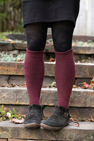 Cuffable Scrunchable Knee High Socks - Dark Red