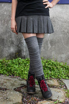 Larger Footed Long Cuffable Scrunchable Socks - Charcoal
