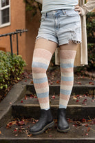 Marled Cotton Candy Stripes Thigh High