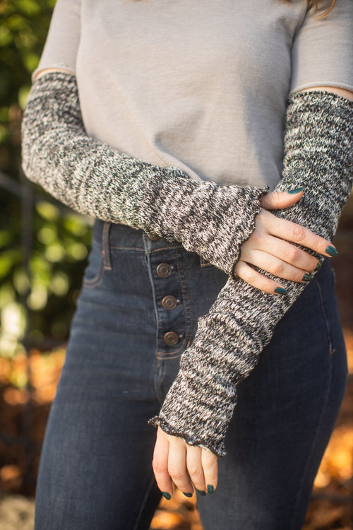Marled Scrunchable Arm Warmer - Black Marl