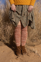 Marled Scrunchable Thigh High Socks - Rust
