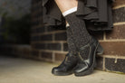 Tweed Knit Crew Socks - Black