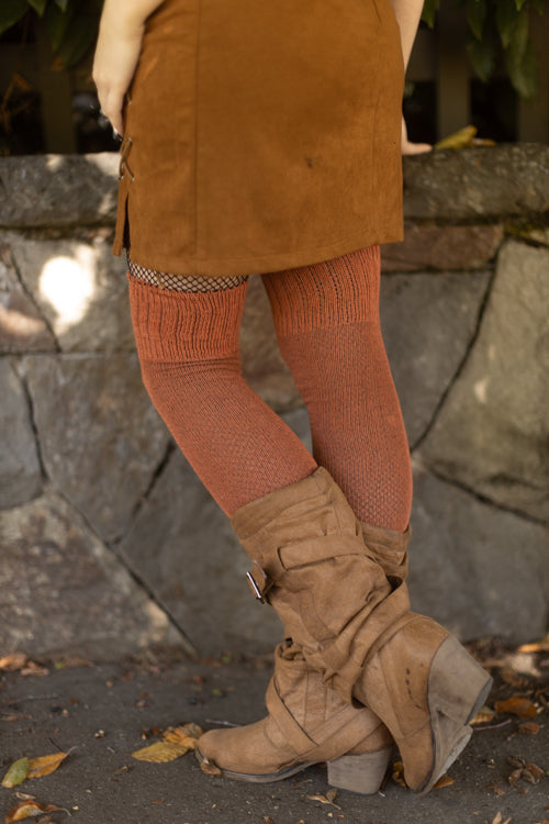 O Basics Knee Socks - Rust