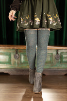 Slinky Confetti Thigh High Socks - lichen