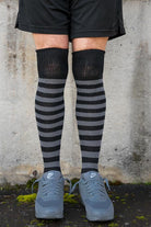 Super Stripes Knee Socks - Black/Charcoal