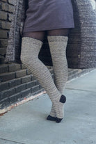 Slinky Confetti Thigh High Socks  -Sweet Cream Striped Confetti