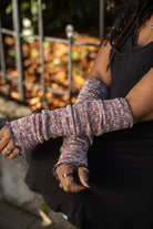 Marled Scrunchable Arm Warmer - Dark Red