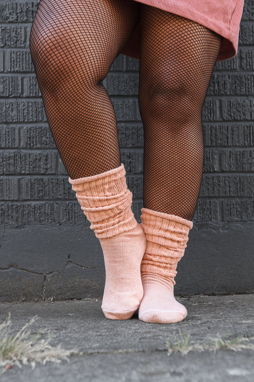 Cotton Slouch Socks - Toe Beans Pink
