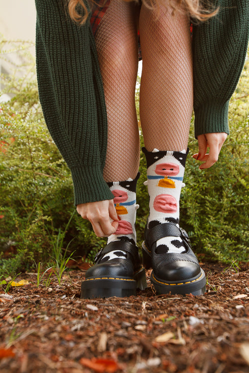 3D Cow Socks