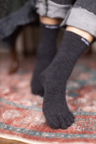 Basic Wool Liner Crew Toe Socks - Dark Charcoal