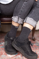 Basic Wool Liner Crew Toe Socks - Dark Charcoal