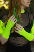Triangle Net Arm Warmers - Neon Green