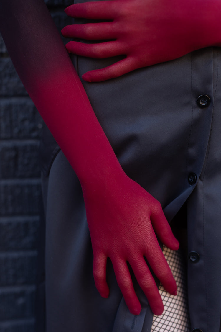 Ombre Mesh Opera Length Gloves