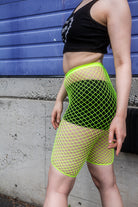 Industrial Net Biker Shorts - Neon Green