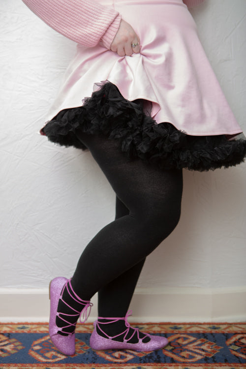 Plus Size Layered Tulle Petticoat - Black 