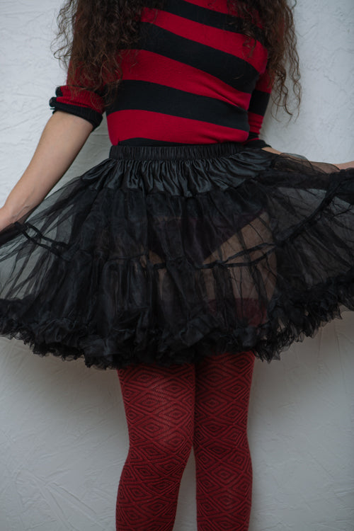 Layered Tulle Petticoat - Black