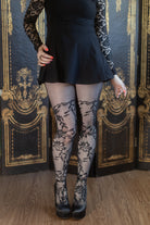 French Cut Dahlia Lace Tights with Net Thigh Detail
