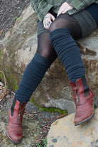 Larger Footed Long Cuffable Scrunchable Socks - Navy