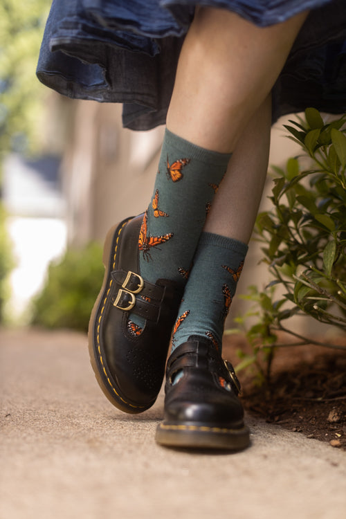 Monarch Butterfly Crew - Heather Sea Medium