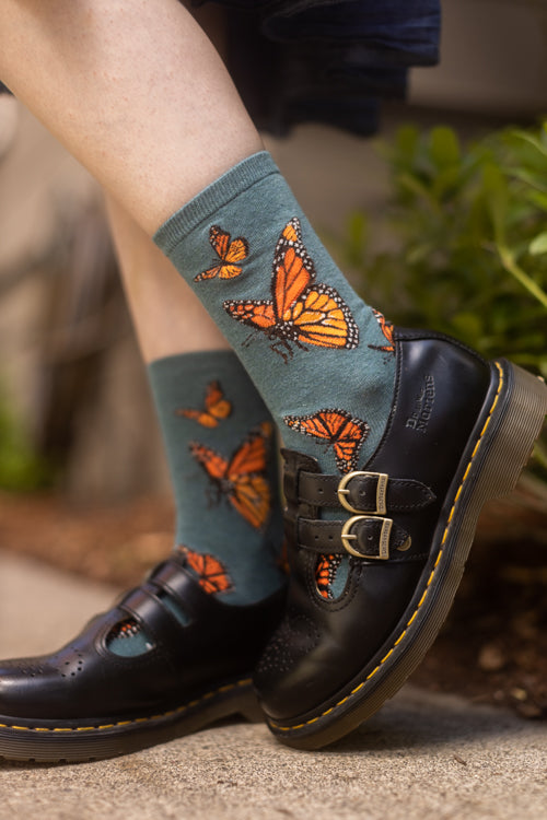 Monarch Butterfly Crew - Heather Sea Medium