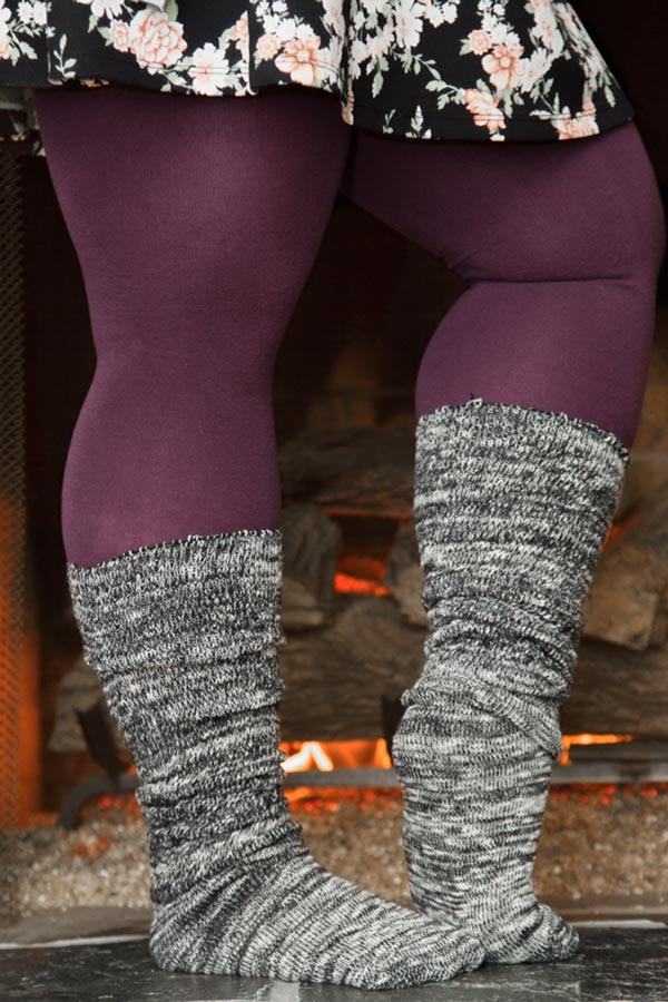 Marled Slouch Socks - black
