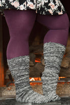 Marled Slouch Socks - black