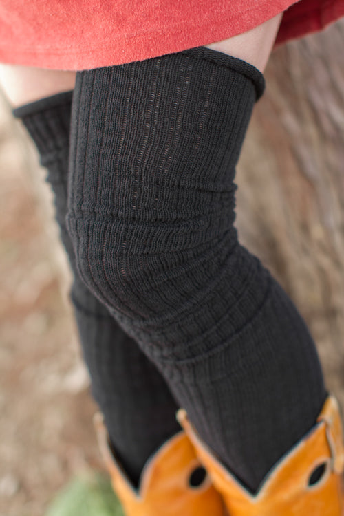 Ribbed M Stockings - Black