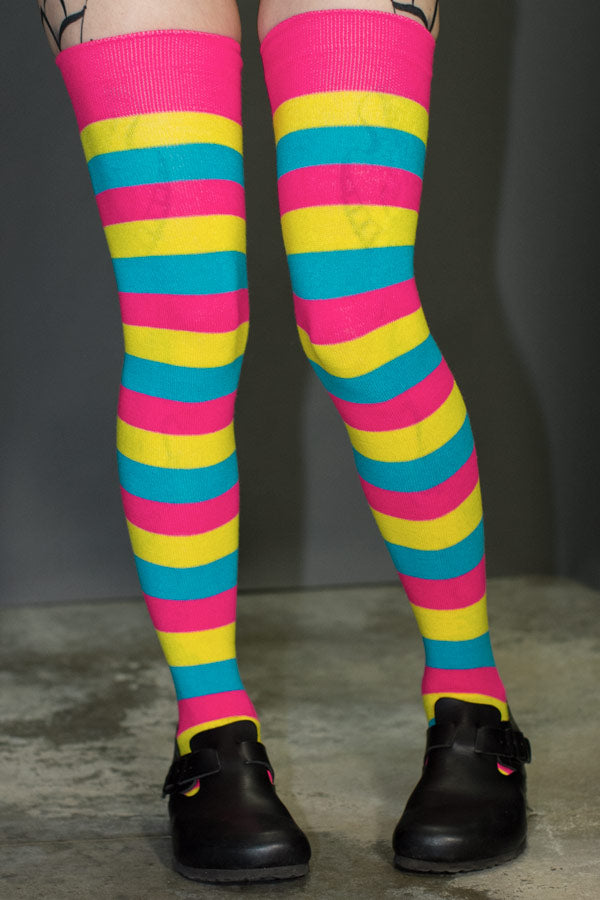 Original Pride Thigh High Socks - Pansexual