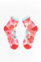 Ribbon Roses Sheer Ankle Sock
