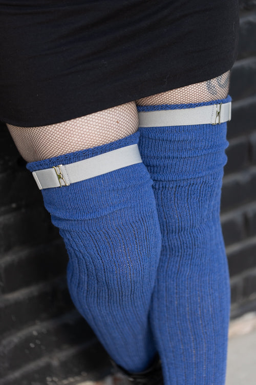 Extra Long Simply Adjustable Sock Garters - Light Grey