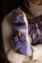 Space Dyed Fingerless Gloves - purple