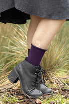 Bamboo Roll Top Crew - Purple
