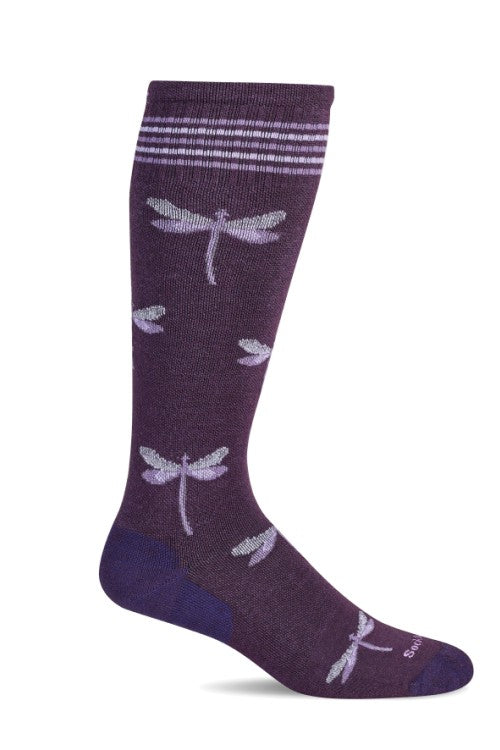 Dragonfly Compression Knee High - Blackberry