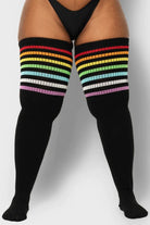 Black Rainbow Top Thunda Thigh Highs