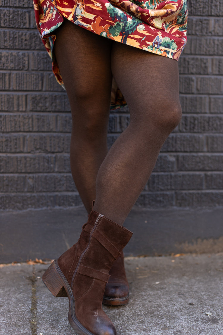 Wilma Cotton Tights - Brown Marrone