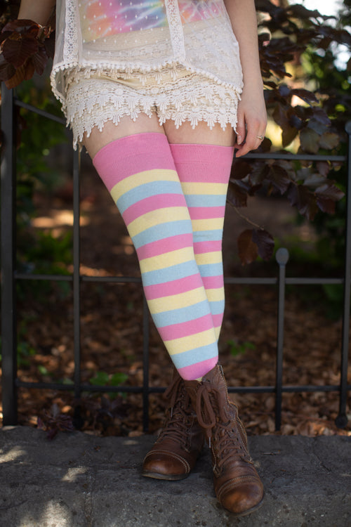Pride Stripes Extraordinary Thigh High Socks - pansexual